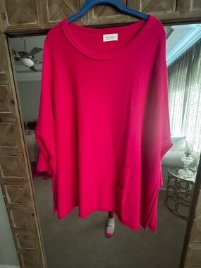 mer/sea Bright Pink Knit Tunic Top